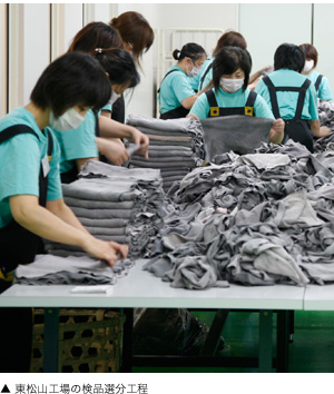 東松山工場の検品選分工程